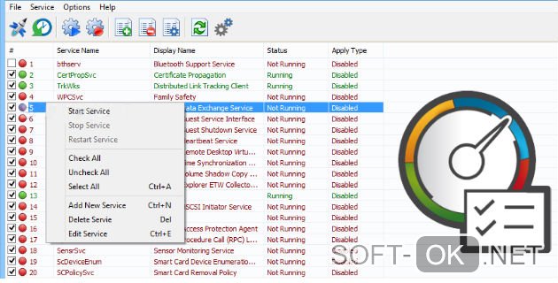 Через утилиту Easy Service Optimizer