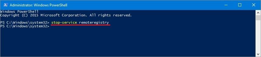 Остановка службы в Powershell