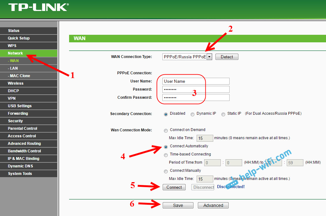 Настройка PPPoE (Ростелеком) на TP-LINK TL-WR842ND