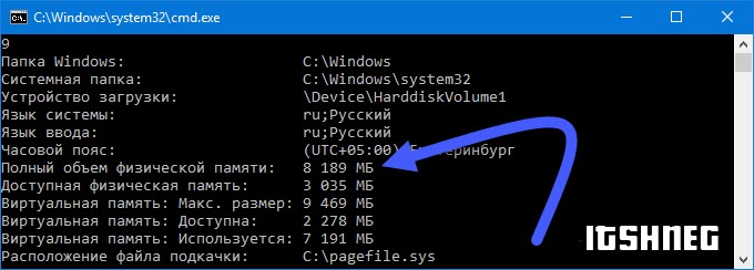Командная строка - systeminfo