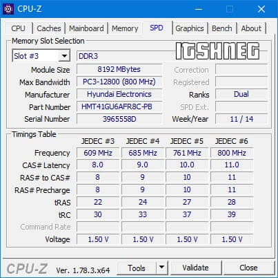 CPU-Z - SPD и модули ОЗУ